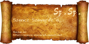 Szencz Szeveréd névjegykártya